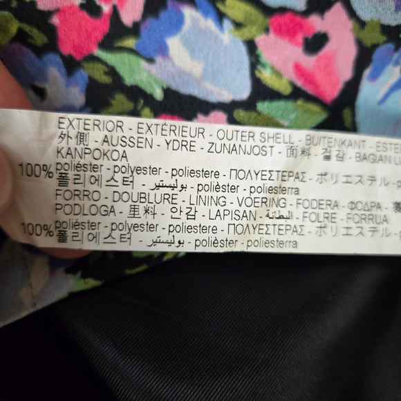 Zara Black Pink Pastel Floral Belted High Waisted Cottage Mini Skirt Size Small - Picture 5 of 8